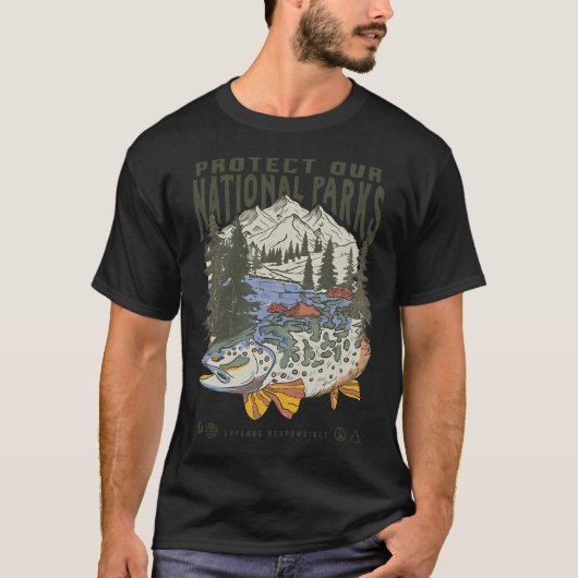 アメリカ国旗バスフィッシング Tシャツ (正面)