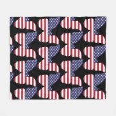 アメリカ国旗バタフライ、愛国心、7月4日 フリースブランケット (正面(横))