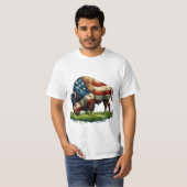 アメリカ国旗バッファローバイソン Tシャツ (正面フル)