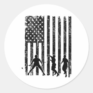 アメリカ国旗バドミントンシャツメンズアメリカ国旗バドミント ラウンドシール