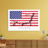 アメリカ国旗パトリオティックホームカスタマイズ文字 キャンバスプリント (インサイチュ (リビング))