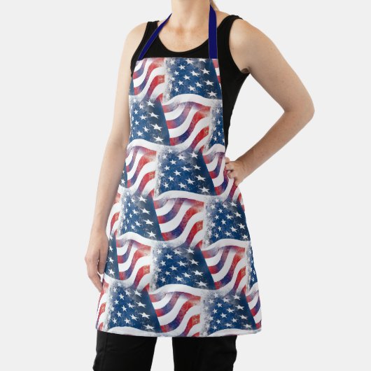 アメリカ国旗パトリオティックUSAシェフモダン調理師 エプロン (インサイチュ)