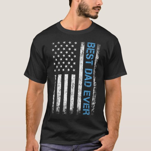 アメリカ国旗パパの日デザイン 最高の父 Tシャツ (正面)