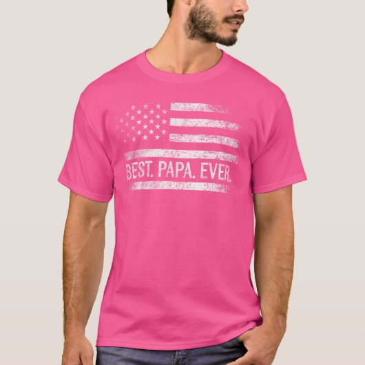 アメリカ国旗パパギフトベストパパ Tシャツ (正面)