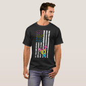 アメリカ国旗パンセクシャルプライド誇りを持ったLgbtqパトリオティ Tシャツ (正面フル)