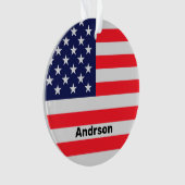 アメリカ国旗パーソナライズされた愛国星ストライプたち オーナメント (正面)