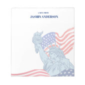 アメリカ国旗パーソナライズ アメリカ 愛国 USA ノートパッド (正面)