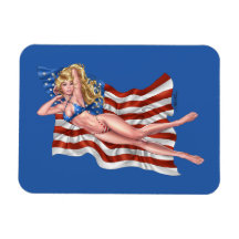 アメリカ国旗ビキニピンナップガールバイアルリオ