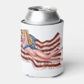 アメリカ国旗ビキニピンナップガールバイアルリオ 缶クーラー (缶正面)
