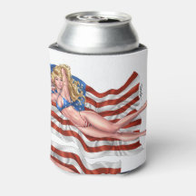 アメリカ国旗ビキニピンナップガールバイアルリオ