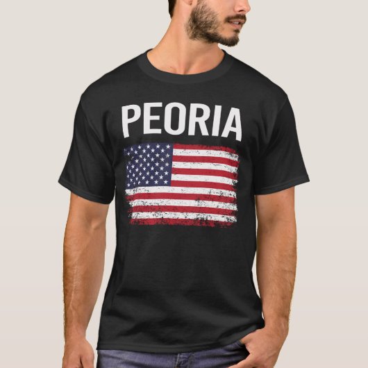アメリカ国旗ピオリア Tシャツ (正面)