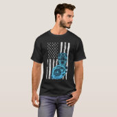 アメリカ国旗ピストンマッスルカー7 Tシャツ (正面フル)