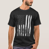 アメリカ国旗ファームトラクター愛国的アメリカ農業 Tシャツ (正面)