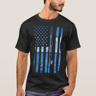 アメリカ国旗フィッシュフィッシャーフィッシャーマンバスフィおもしろいー Tシャツ