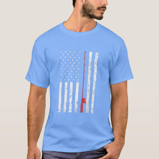 アメリカ国旗フィッシングヴィンテージ魚釣り69 Tシャツ