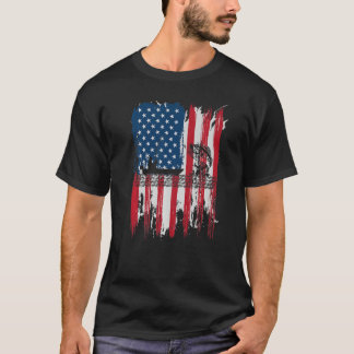 アメリカ国旗フィッシング ヴィンテージ フィッシング USA メンズ Tシャツ