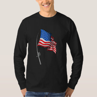 アメリカ国旗フィッシング 7月4日 愛国フィッシャーマン Tシャツ