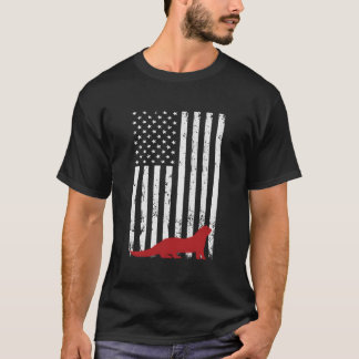 アメリカ国旗フェレット ナショナルフェレットデー 7月4日 Tシャツ