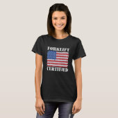 アメリカ国旗フォークリフトオペレーター Tシャツ (正面フル)