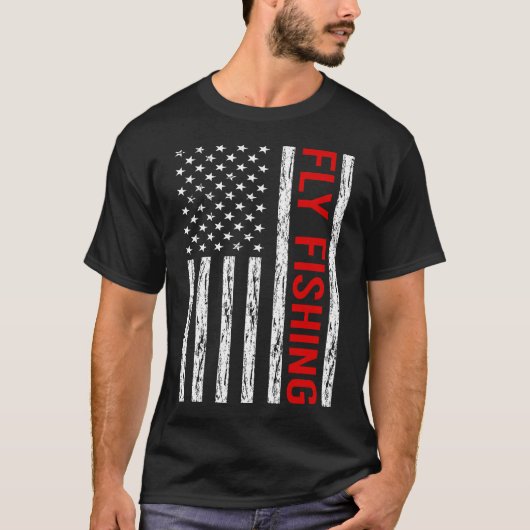 アメリカ国旗フライフィッシング Tシャツ (正面)