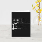 アメリカ国旗フライ釣り竿マス愛国兵T カード (黄色い花)