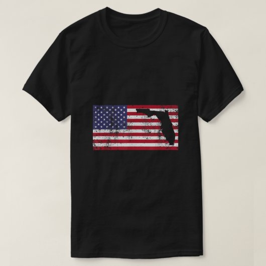 アメリカ国旗フロリダUSA愛国心のあるヴィンテージの男性Wo Tシャツ (デザイン正面)