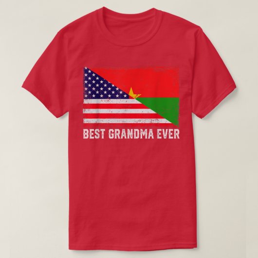 アメリカ国旗ブルキナファソ国旗最高のおばあちゃん Tシャツ (デザイン正面)