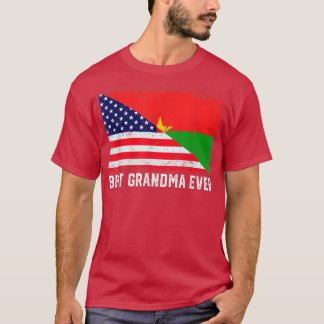 アメリカ国旗ブルキナファソ国旗最高のおばあちゃん Tシャツ