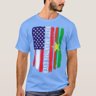 アメリカ国旗ブルキナファソ国旗最高のおばあちゃん Tシャツ