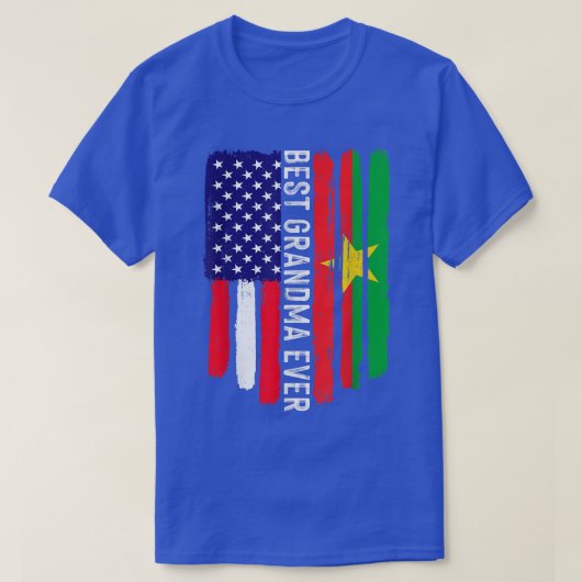 アメリカ国旗ブルキナファソ国旗最高のおばあちゃん  Tシャツ (デザイン正面)