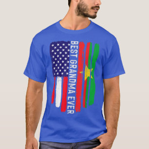 アメリカ国旗ブルキナファソ国旗最高のおばあちゃん Tシャツ
