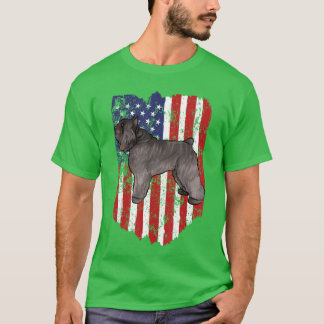 アメリカ国旗ブービエ・デ・フランドル 7月4日 アメリカ Tシャツ