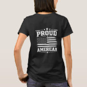 アメリカ国旗プリント 黒 女性用Tシャツ Tシャツ (裏面)