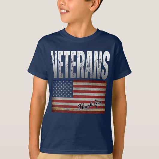 アメリカ国旗ベテランズありがとう独立記念日Tシャツ Tシャツ (正面)