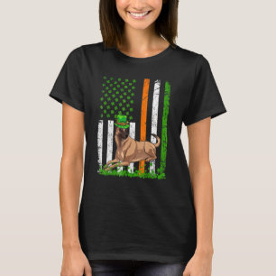 アメリカ国旗ベルギーマリノイスドッグSt patricksダ Tシャツ