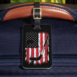 アメリカ国旗ホッケーレトロ スポーツ ラゲッジタグ