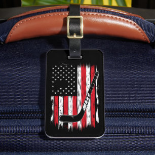 アメリカ国旗ホッケーレトロ スポーツ ラゲッジタグ