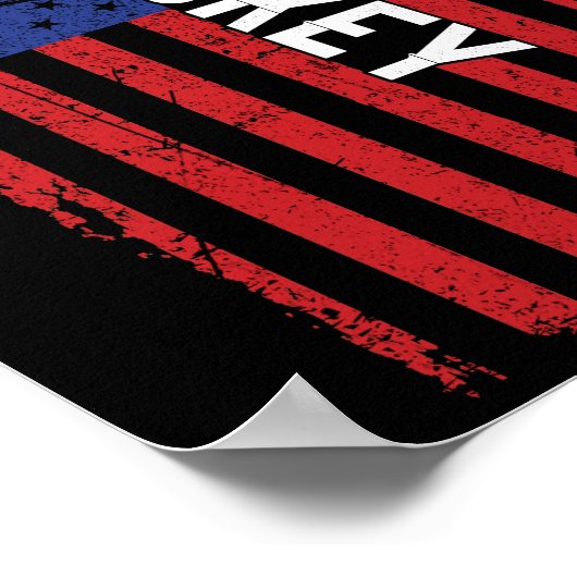 アメリカ国旗ホッケー米国愛国赤線 ポスター (角)