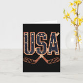 アメリカ国旗ホッケー カード (黄色い花)
