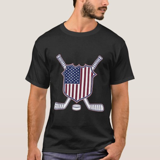 アメリカ国旗ホッケー Tシャツ (正面)