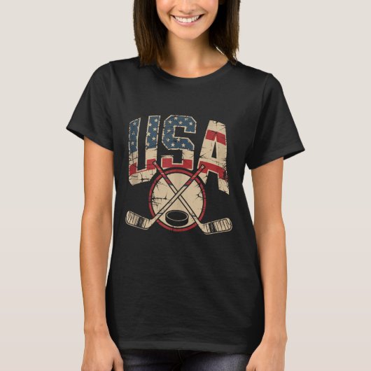 アメリカ国旗ホッケー Tシャツ (正面)