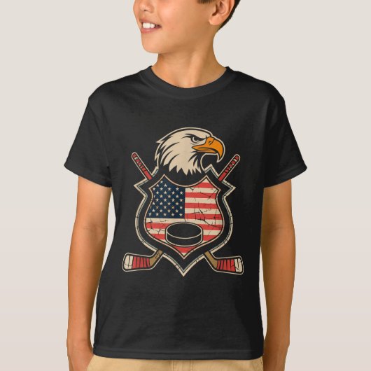 アメリカ国旗ホッケー Tシャツ (正面)