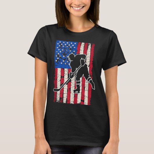 アメリカ国旗ホッケー Tシャツ (正面)