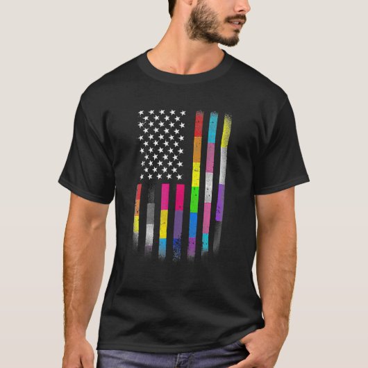 アメリカ国旗ホモセクシュアルLgbt Lgbtq 2022 Tシャツ (正面)