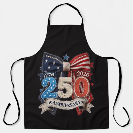 アメリカ国旗ボウ 250周年記念 愛国  エプロン (正面)