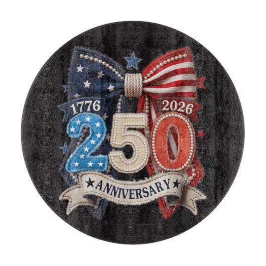 アメリカ国旗ボウ 250周年記念 愛国 カッティングボード (正面)