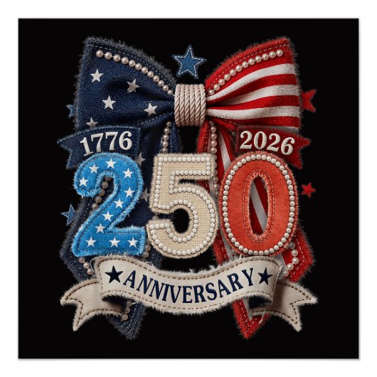 アメリカ国旗ボウ 250周年記念 愛国  ポスター (正面)