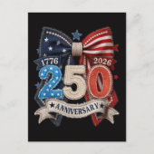 アメリカ国旗ボウ 250周年記念 愛国 ポストカード (正面)