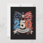 アメリカ国旗ボウ 250周年記念 愛国 招待状 (正面)
