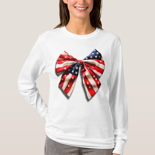 アメリカ国旗ボウ Tシャツ (正面)